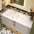 心海伽蓝法式奶油浴室柜组合岩板一体无缝卫生间洗漱台洗手洗脸双 0.8米橡木岩板无缝陶瓷盆