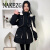 NAKEZG品牌羽绒服女 2023冬季新款韩版休闲白鸭绒派克服 加厚保暖外套潮 黑色 S90120斤左右