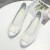 百丽美咖中老年妈妈鞋2023新款单鞋女老人鞋低跟粗跟尖头浅口工作鞋 b906白色 35