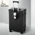袋鼠（KANGAROO）复古款行李箱女拉杆箱男学生大容量旅行箱拉链款密码箱万向轮硬箱 黑色(LH607-1) 20寸