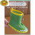 G.DUCKKIDS儿童雨鞋恐龙卡通水靴中筒防滑软底防水鞋幼儿园宝宝加绒可拆卸 恐龙绿色 15码 160mm