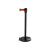 月桐（yuetong）高档U型一米线栏杆隔离伸缩带带滚轮 铸铁底 YT-D0826 350×51×890mm 黑色立柱+红色2米伸缩带