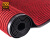 爱柯部落 双条纹PVC复合地垫 吸水防滑除尘脚垫门垫走道防滑垫2m×15m酒红色 111344