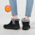 斯凯奇（Skechers）女鞋2024冬季新款黑色防滑一脚穿加绒短靴子中高帮雪地靴棉鞋 144660-BBK/加绒保暖 35