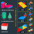 正方体长方体数学教具认识图形单元套装表面积展开图五年级下册圆锥圆柱体立体几何磁性框架拼接折叠积木模型 正方体+长方体+圆柱体+圆锥体表面积演示器