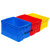 盛融乾周转箱加厚长方形大号带盖储物收纳盒子养龟箱胶箱塑料筐物流胶框 500-180(外径560*420*190) 蓝色