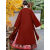 BMLC国风女装新中式大衣余年改良汉服过年战袍马面红色呢子长款 重工刺绣衬衣白色 S 90斤以下