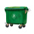 660L大型户外垃圾桶大号商用保洁清运垃圾车手推大容量环卫垃圾箱 泰禧阁 660L特厚分类款(绿色/有盖) 厨余垃圾