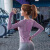 YUNTH品牌瑜伽服长袖女士网纱拼接带胸垫健身罩衫锦纶肤弹力跑步运动服 CY5104CY-紫色 S