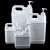 海斯迪克 加厚分装瓶塑料桶 压泵方桶 按压式液体存储样品瓶 1L乳白色 HKxy-3