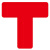 共泰 TR01警示6S四角定位贴 桌面定位定置标签标识 定位贴6S管理定位贴纸3*1cm 红色T型 100个