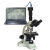 生物显微镜专业双目PH50-3A43L-PL195平场物镜科研微生物 加配 RuiHOGE 500万像素电子目镜接电脑