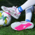 LNTL新款世界杯女童足球鞋碎钉防滑儿童运动鞋女孩小学初中生训练鞋 黑粉 28