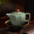 东道汝窑生肖系列限量版牛转乾坤茶壶套组一壶六杯茶壶茶海茶杯天青色