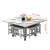 卡特里娜不锈钢餐桌食堂餐桌职员学校食堂餐桌椅可悬挂凳子-1.15米方桌一桌8凳