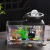 山头林村创意玻璃循环流水摆件  悬壶循环流水摆件配件搭配玻璃小鱼缸喷泉 咖啡色 荷花配件面
