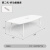 会议桌椭圆形 会议桌长桌简约现代小型办公桌椭圆北欧会议室桌椅 全白色1800*900*750