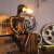 创意复古灯饰水管机器人朋克风工业铁管台灯礼物咖啡酒吧装饰摆件 阿努(灯罩一) 按钮开关