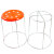 海斯迪克 HKCL-403 实心钢筋小圆凳 八孔四柱可套叠加橘色塑料壳铁凳子 餐凳 10张