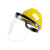 LISM电焊面罩安全帽式支架面屏防护冲击头戴式焊帽工烧氩弧焊接 黄色安全帽+支架+黑屏