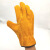 曼睩 短款皮质黄色10付装 帆布电焊手套牛皮挂里焊工手套耐磨加长加厚耐高温劳保手套ML003