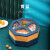 果盘干果盘收纳盒客厅坚果糖糖果盒干果盒双层果盆零食收纳盒的 单层橙+蓝不带旋转盘