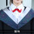 学士服文科大学生毕业礼服学院风班服表演礼服成人通用学位服垂布 灰色高端假领红领结 S 适合身高156~165之间