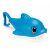 儿童水枪抽拉式喷水滋水枪洗澡玩具游泳池戏水宝宝鲨鱼卡通小 蓝色 海豚水抽 标准配置