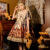婉齐洛丽塔古典系妮丽蔓厂设计lolita骑士小熊短袖op连衣裙女洋装洛丽 酒红色op S