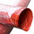 耐高温风管红色矽胶300度硫化防火阻燃玻璃纤维管钢丝管排烟排尘 内径180mm(4米1根)