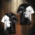 氧摩黑白拼色短袖狮子头印花T恤男欧洲站潮流薄款冰丝速干高街 T短袖985黑色 120 40-45斤