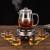OQB空气灯茶炉煮茶器套装耐热养生玻璃煮蒸汽煮茶壶加热小电热炉家用 400ml 锥形壶 壶+电热炉+4手把杯