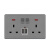13A多孔USB充电type-c灰色香港面板86型英式英标港开关插座 一开多三孔