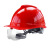 锐明凯定制工地建筑安全帽v型防砸国标佩镜防护帽加厚透气护目镜安全帽 按键V型加厚透气款 红色