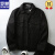 罗蒙（ROMON）高端出口品质复古麂皮绒美式翻领休闲工装夹克外套男新品 黑色 M(130-145斤)