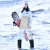 RAWRWAR 滑雪服套装女单板双板防水防风透气夹棉保暖冬季宽松滑雪衣男套装 肩拼套装 卡其/白【女】 M