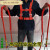 定制适用高空作业安全带空调安装国标保险带 防坠安全绳户外五点 红色双钩(编织绳)2米