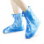 品之德 雨鞋鞋套防水防滑外穿脚套雨靴拉链水鞋套透明蓝色 2XL