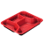 塑料盒子长方形 打包盒一次性餐盒长方形三格四格饭盒外卖快餐盒子塑料分格便当盒 浅5格【黑红1000套/1箱】 +配4.5克盖子
