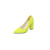 妃诗米女鞋女式时装单鞋高跟鞋尖头粗跟糖果色彩色 黄色 35