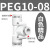 泰有缘气管快速接头变径气动快插接精品白PEG10-8（一个装）