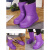加绒雨鞋保暖防滑加厚冬季雨靴防水棉鞋男士EVA泡沫轻便一体鞋 902紫色 36/37