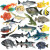 Oenux玩具鱼认物儿童假鱼仿真海洋淡水鱼模型动物三文食人金枪咸鱼水母 M-1469大马哈鱼