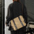 IK阿·玛尼尼时尚休闲帆布单肩包 男韩版电脑包文件旅行包C·K爱· 黑灰色帆布-