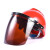 约巢电焊防护罩面罩安全帽式焊工专用防护面罩面具防烤脸护脸全脸焊帽 茶色款+红色V型ABS透气安全帽