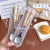 花乐集可爱兔子加厚款便携筷子勺子叉子套装一人用学生不锈钢三件套餐具 单个透明盒