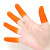 防滑手指套拇护指防护耐磨加厚橡胶硅胶护伤翻页保护防水指甲头套 橙色止滑L 100个装
