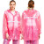 沸耐笙 FNS-06837 夏 全胶牛筋户外骑行透明雨衣雨裤分体套装 升级款-粉色 L 套