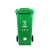 信德利加厚塑料户外垃圾桶  带轮盖	240升 绿色