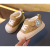 G.DUCKKIDS小黄鸭宝宝学步鞋冬季时尚加绒棉鞋0-1-2岁男童女童保暖鞋防滑软 卡其色 内长12.5cm 16码